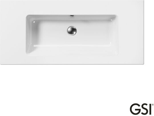 GSI Pura An der Wand montiert Wandhängendes / Aufgesetztes Waschbecken Porzellan 102x46cm White