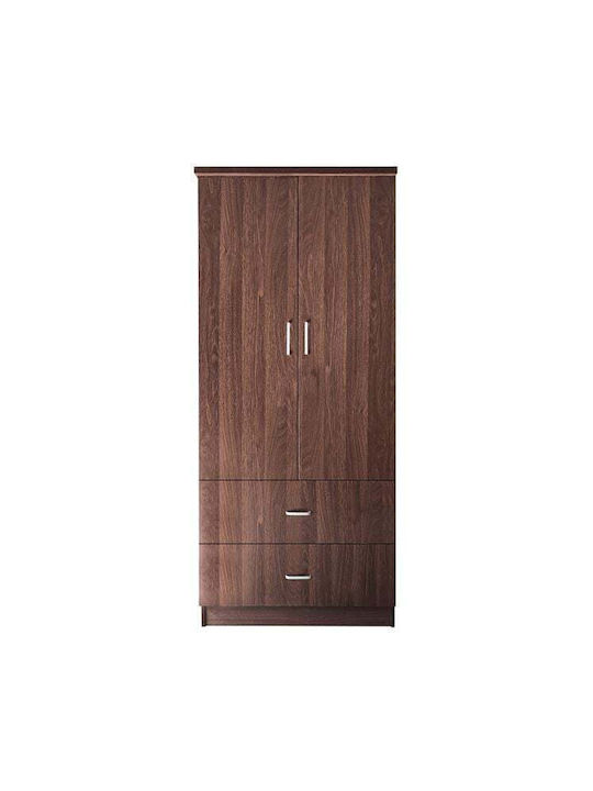Closet Δίφυλλη Ντουλάπα Καρυδί 80x50x180cm
