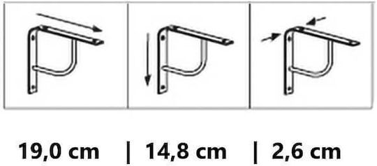 Rei Eckregal Metallisch in Schwarz Farbe 190x148mm 1Stück 1480-BLACK