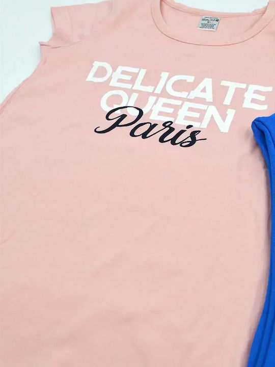 Παιδικό Σετ με Κολάν Καλοκαιρινό 2τμχ Ροζ Delicate Queen