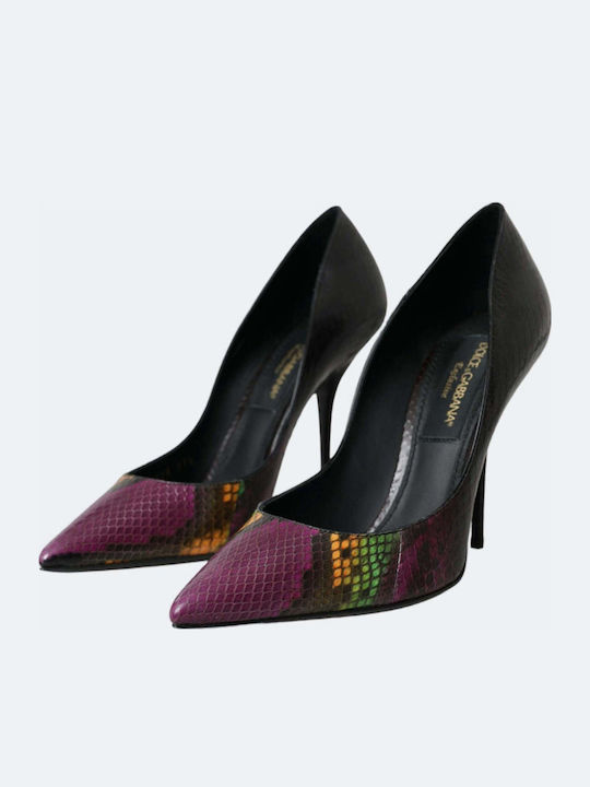 Leder Pumps Mehrfarbige