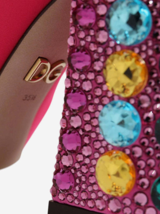 Dolce & Gabbana Leder Damenstiefel Rosa