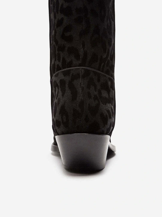 Dolce & Gabbana Leder Damenstiefel Cowboy Schwarz