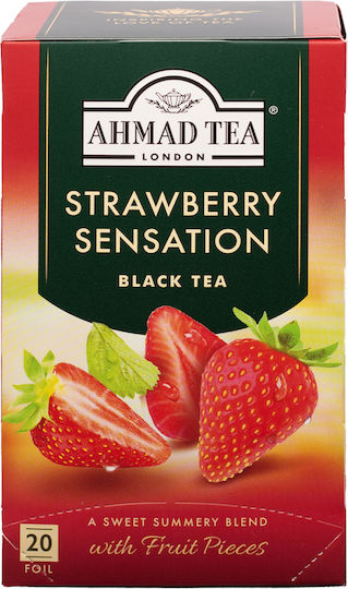 Ahmad Tea Μαύρο Τσάι Strawberry Sensation 20 Φακελάκια