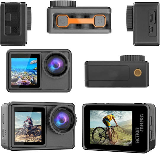 DB-0100 256GB Action Camera 5K Underwater (with Case) with 1.4" Touch Screen and Wi-Fi Black