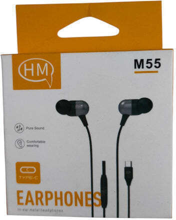 Awei M55 In-ear Handsfree Ακουστικά με Βύσμα USB-C Μαύρο