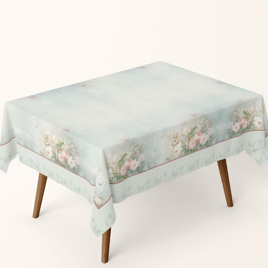 100% Cotton Tablecloth Flowers Bunnies 140x220cm Romeo