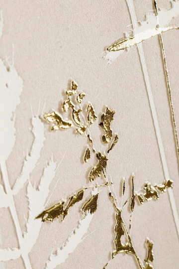 Bizzotto Neigem Canvas Painting Embossed Beige Gold 60x60