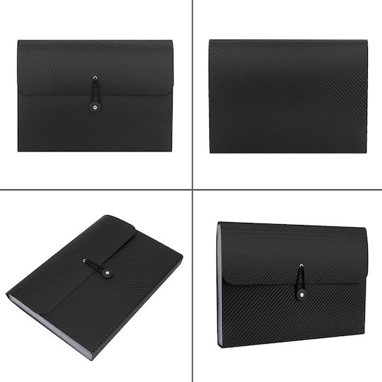 Dokumentenordner Zola 13 Fächer A4 Größe Trennblätter Etiketten Klappe Elastischer Verschluss Wasserdicht 33 X 24 X 4 Cm Schwarz
