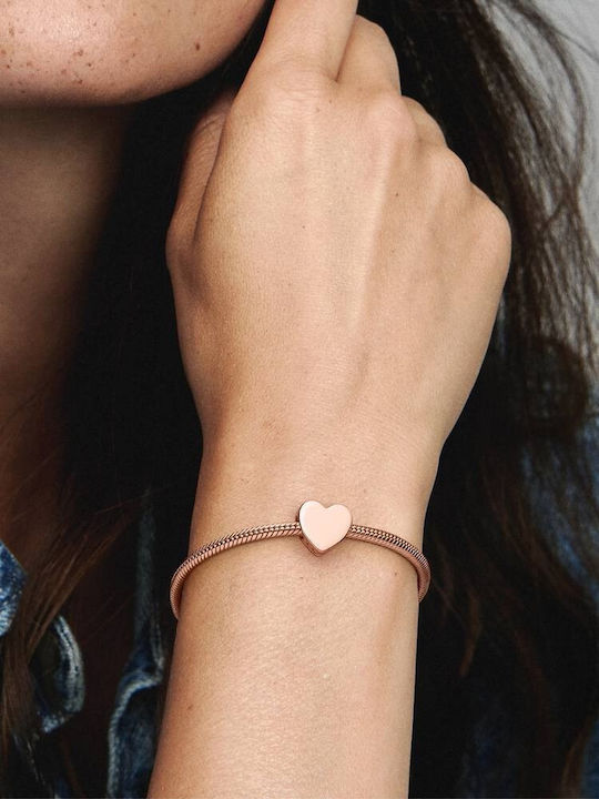 Pandora Charm Herz aus Rosa Vergoldetem Silber Rosa
