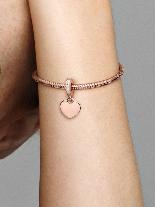 Pandora Charm Herz aus Rosa Vergoldetem Silber Rosa