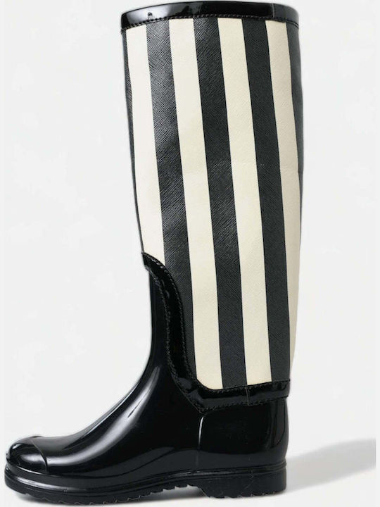 Dolce & Gabbana Damenstiefel mit Gummi Schwarze