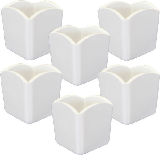 Quadratischer Melamin-Zuckerpäckchenhalter Raki 6,5x6,5x6,5cm Weiß