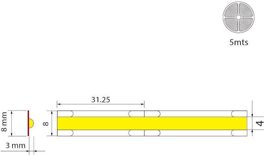 Vivalux LED Strip 24V Natural White Light 5m COB Type