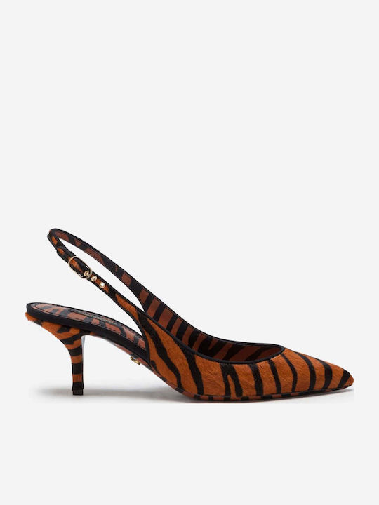 Dolce & Gabbana Leather Heels with Strap & Mid Heel Black