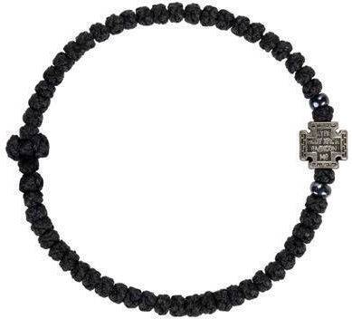 Handmade Black Prayer Beads 33 Prayer Knots Cross