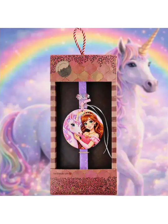Lumanare de Paste Unicorni Rotundă cu Cutie 40cm