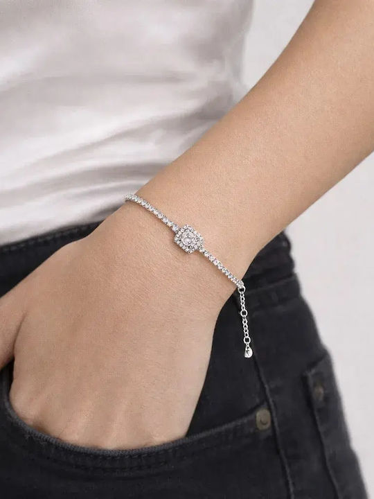 Set with Necklace Earrings & Bracelet from Silver with Stones