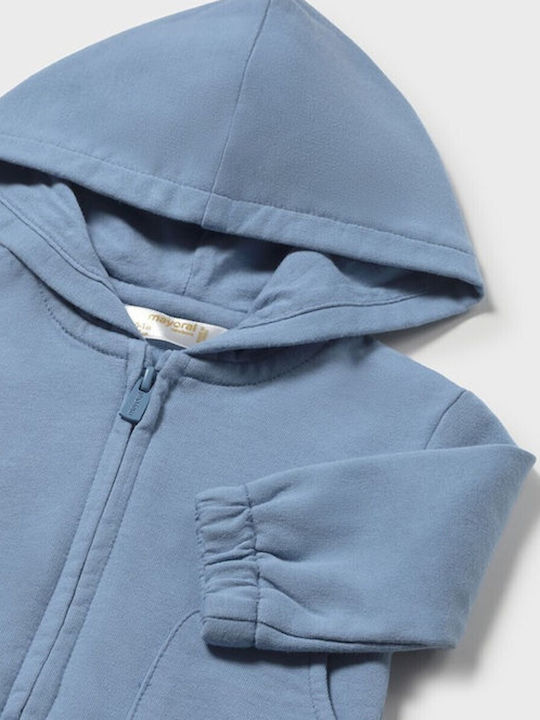 Kids Cardigan Cotton with Hood Light Blue