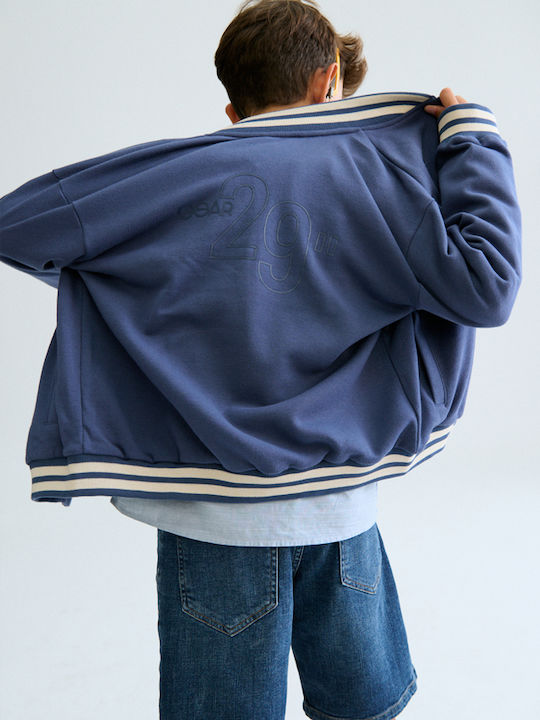 Kinder-Strickjacke Baumwolle Marineblau