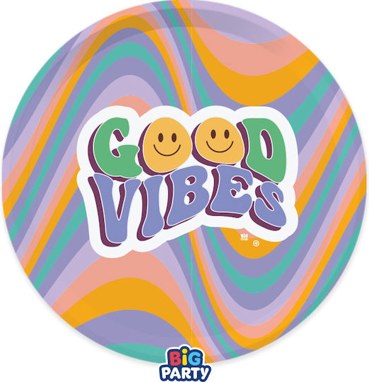 70s Hippie Party Plate 6 Pieces