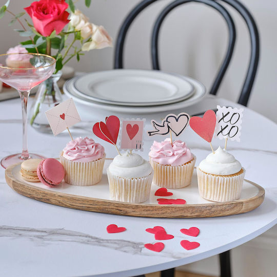 Valentine's Day Cupcake Toppers Cake Decoration Pieces 12 (Various Designs)