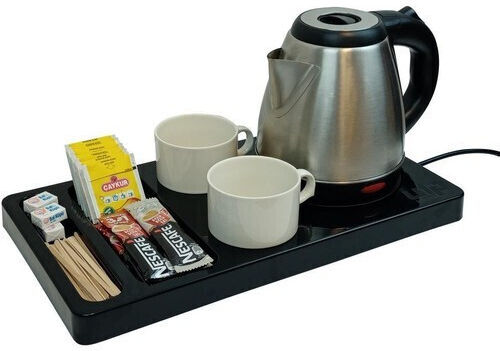 Tavă De Bun Venit Pentru Servire Băuturi Calde Raki 42x22x2.8cm Plastic Negru Mat