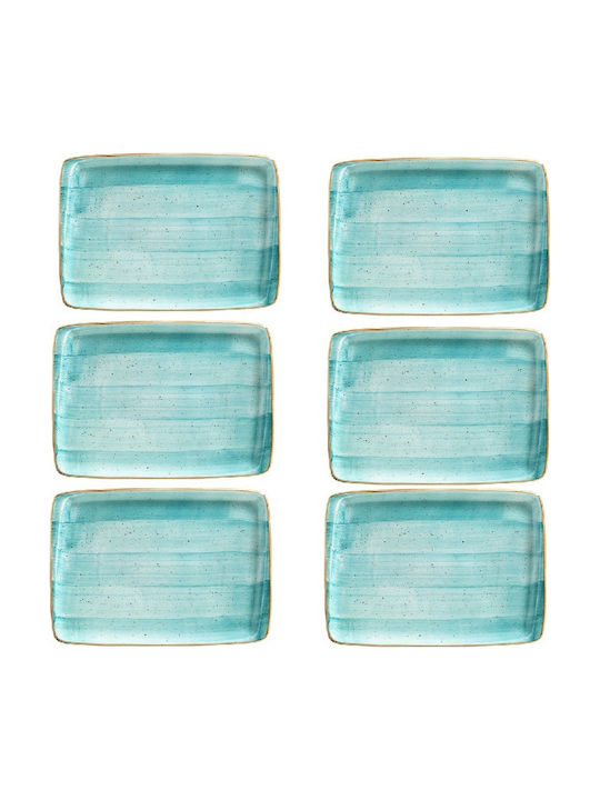 Bonna Aqua Servierplatte Rechteckig aus Porzellan Blau 23x16cm