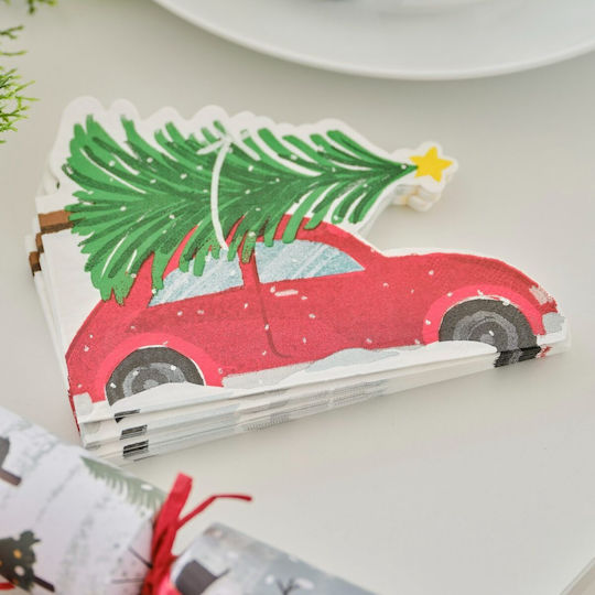 Χαρτοπετσέτες Christmas Car 16 Τεμ