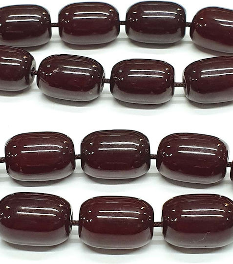 Roloi Komboloi Worry Beads with 19 Beads Made of Mastic Length 37cm Burgundy