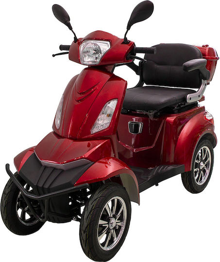 Scooter Motocicletă Electrică Cvadruciclu cu Putere de 1000W cu Viteză Maximă de 25km/h Autonomie de 60km Culoare Roșie