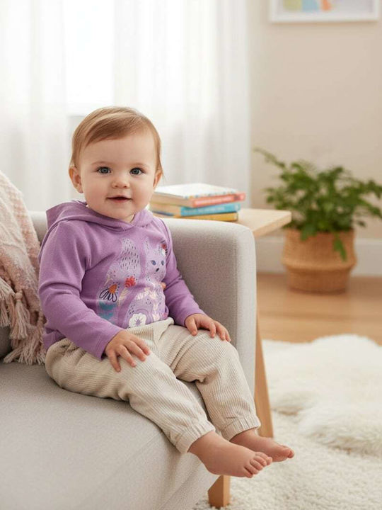 Kids Sweatshirt with Hood and Pockets Purple