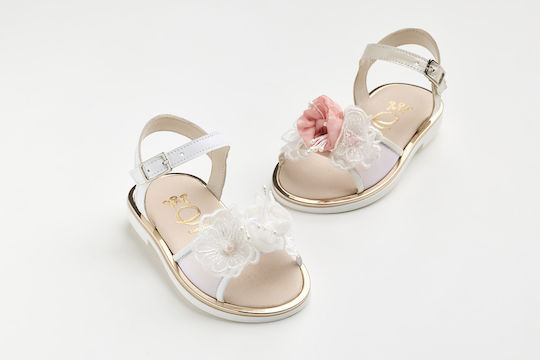 Ever Kid Christening Leather Sandals Ecru