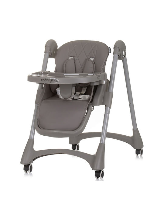 Chipolino Candy Shop Klappbarer Baby Hochstuhl mit Höhenverstellbar Granite
