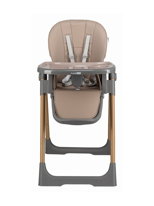 FreeOn And Foldable Baby Highchair With Adjustable Height Brown