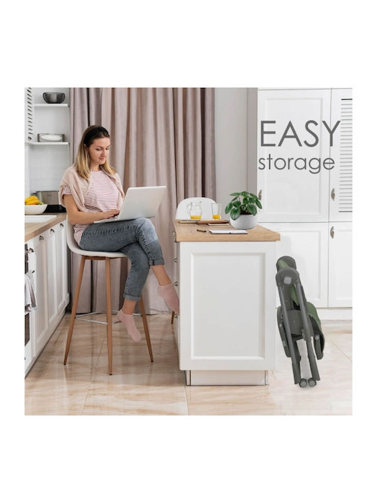 Bebe Stars Milk Foldable Baby Highchair 2 in 1 with Adjustable Height Petrol