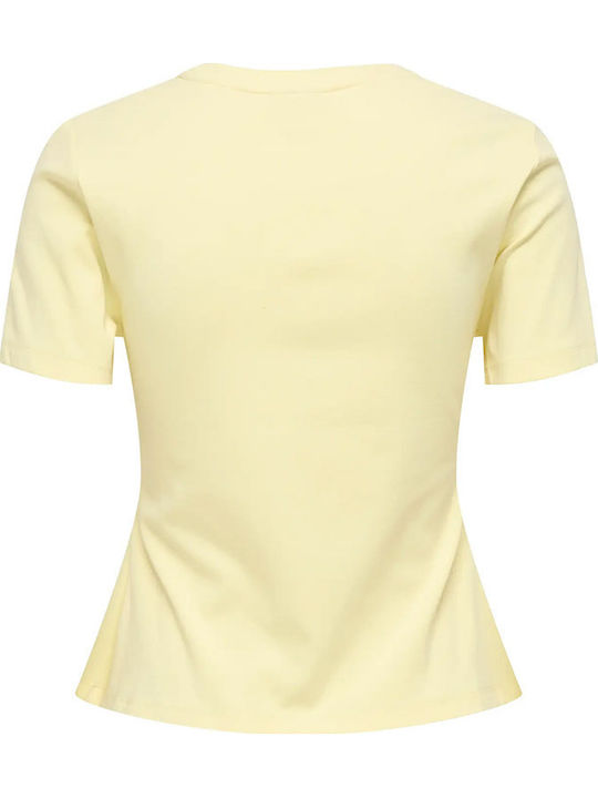Women's Cotton Short Sleeve Blouse Yellow