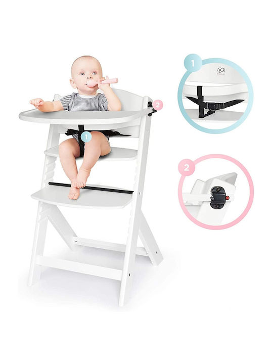 Kinderkraft Enock Столово Столчe 2 в 1 с Регулируема Височина Бял