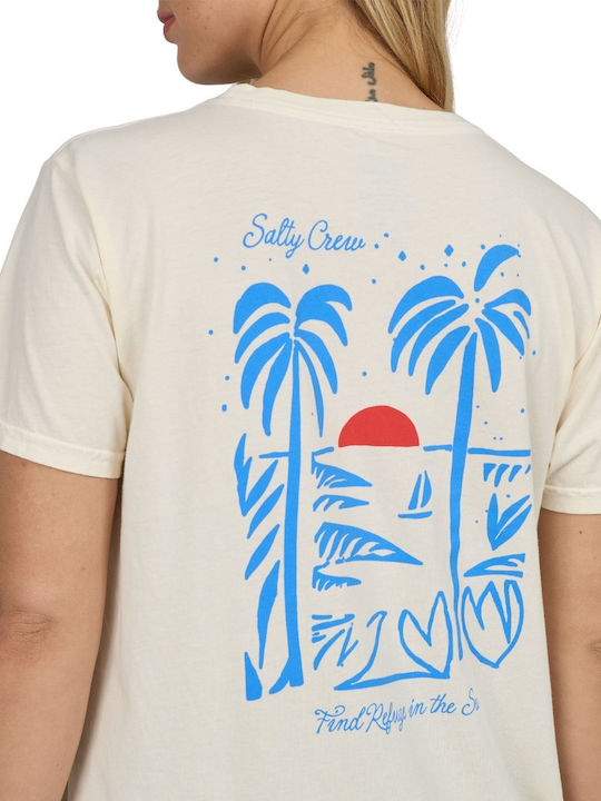 Γυναικείο T-shirt Floral Off White