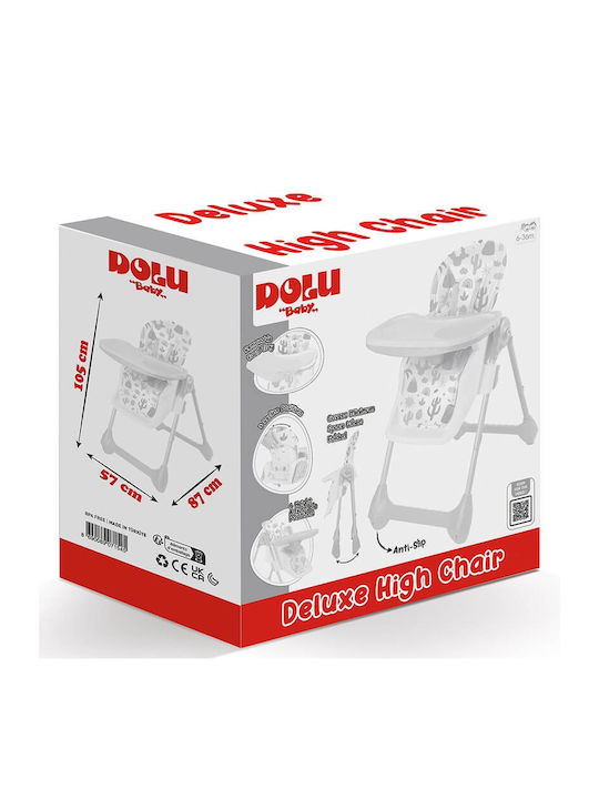 Dolu Deluxe Scaun Înalt De Masă Bebe Pliabil Cu Înălțime Reglabilă Multicolor