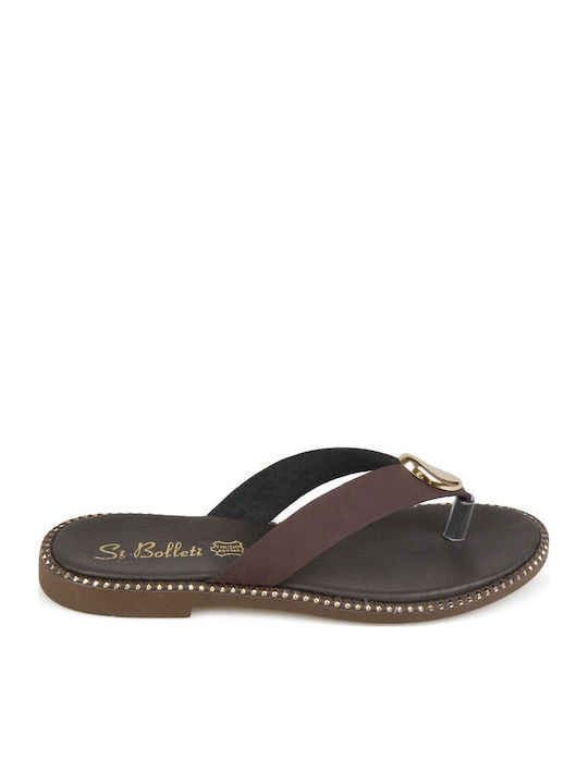 Leather Women's Flat Brown Sandals