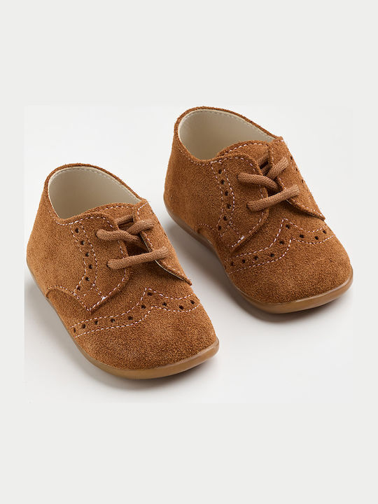 Ever Kid Βαπτιστικά Δερμάτινα Oxfords Αγκαλιάς Ταμπά