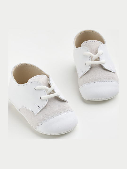 Ever Kid Βαπτιστικά Δερμάτινα Sneakers Αγκαλιάς Λευκά