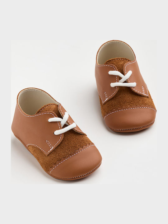 Ever Kid Βαπτιστικά Δερμάτινα Sneakers Αγκαλιάς Ταμπά