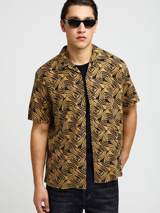 Short Sleeve Linen Shirt Capuccino