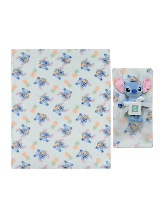 Dimcol Κουβέρτα Αγκαλιάς & Λίκνου Stitch με Ζωάκι 75x100εκ. 2τμχ