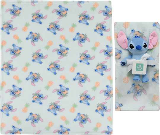 Dimcol Κουβέρτα Αγκαλιάς & Λίκνου Stitch με Ζωάκι 75x100εκ. 2τμχ