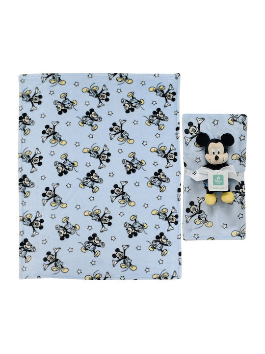 Dimcol Κουβέρτα Αγκαλιάς & Λίκνου Mickey με Ζωάκι 75x100εκ. 2τμχ