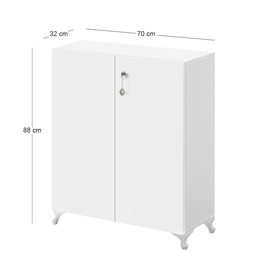 Megapap Cilem Ντουλάπι Μπάνιου 70x32x88cm Λευκό