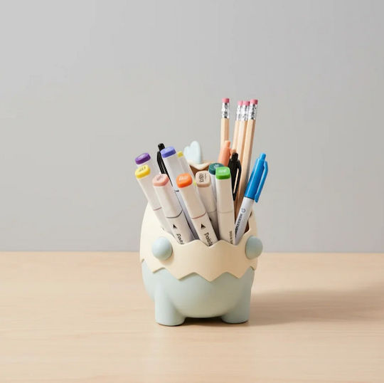 Pencilia Επιτραπέζια Θήκη Οργάνωσης Dino Egg Μπλε 16,5×11,5εκ